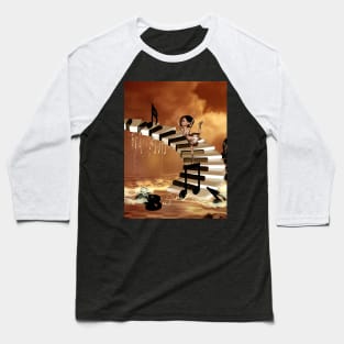 Dancing on a piano with clef Baseball T-Shirt